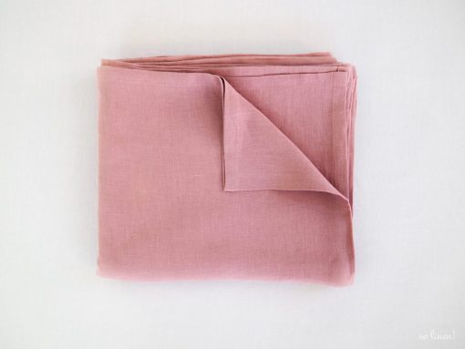 Linen fitted sheet dusty pink
