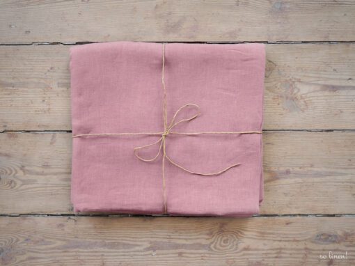 Linen fitted sheet dusty pink