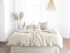 linen duvet cover with buttons in natural linen