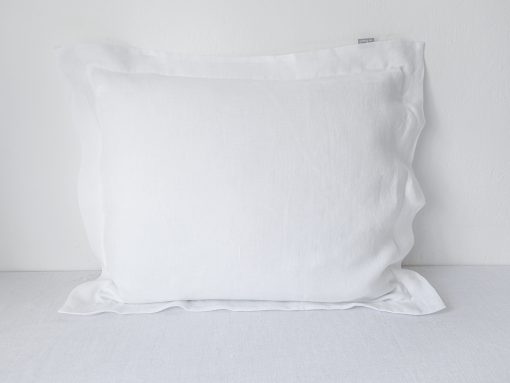 White Oxford linen pillowcases