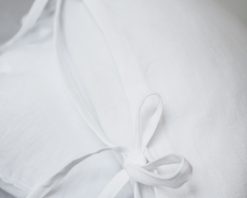 White linen pillowcases with ties