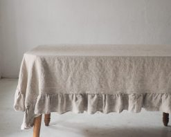 Square linen tablecloth