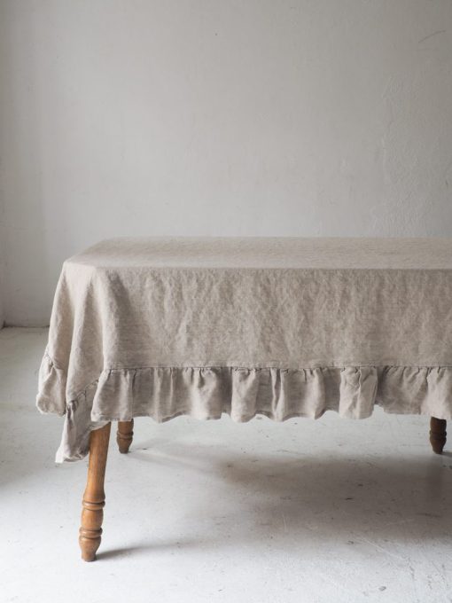 Square linen tablecloth