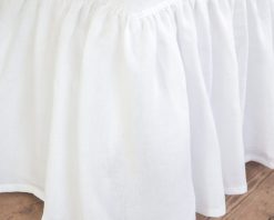 White linen bedskirt