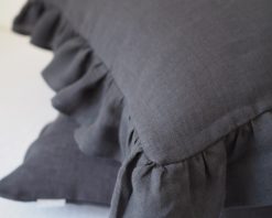Ruffled linen pillowcases
