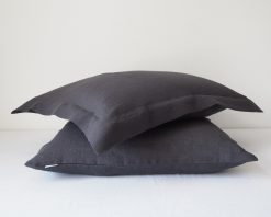 oxford charcoal linen pillow cover