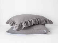 Ruffled linen pillow covers