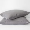 Gray linen pillowcases