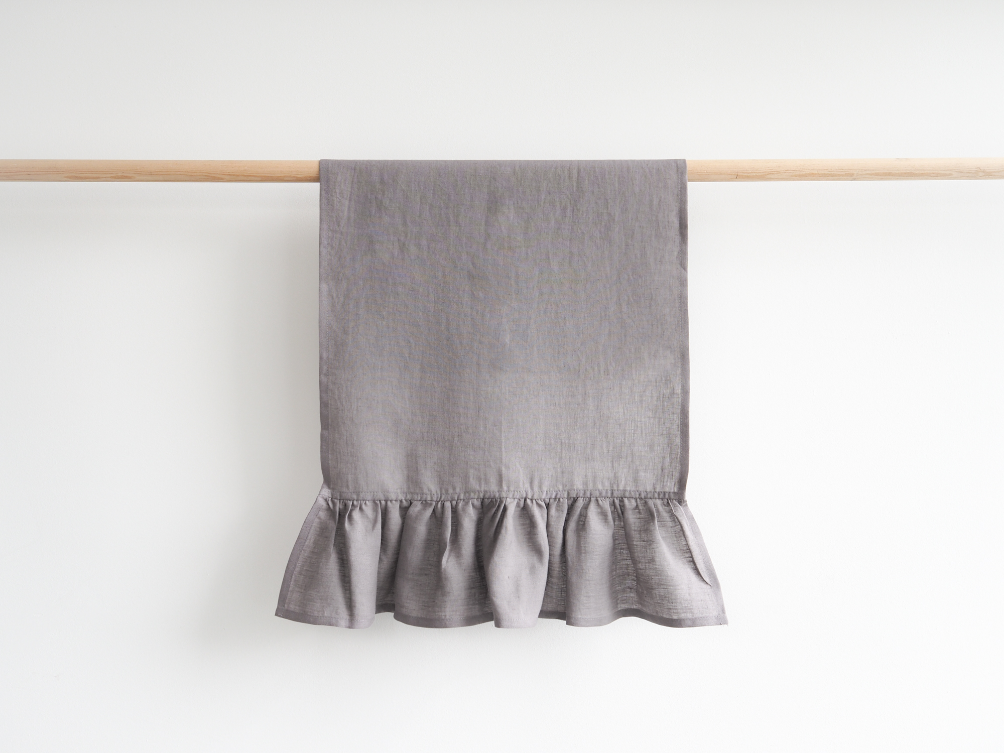 linen tea towel with a frill