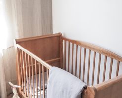Linen crib bedding set