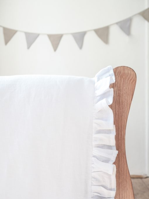White linen baby bedding