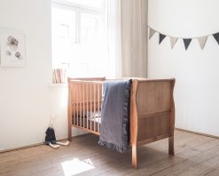 Linen crib bedding for boy 120x60 cm