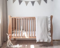 Neutral linen baby bedding