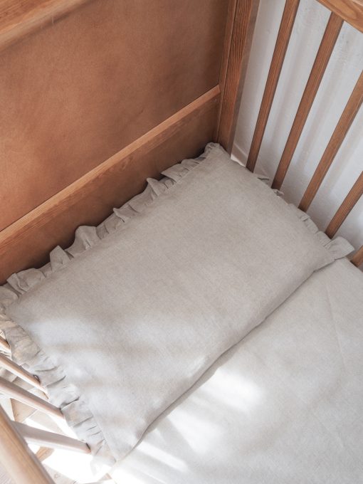 Neutral linen baby bedding