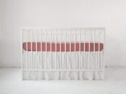 Linen crib sheet for girl