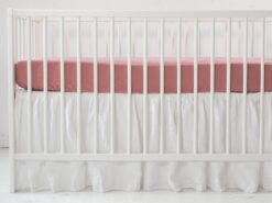 Linen crib sheet for girl