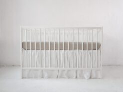 Gender neutral linen crib sheet