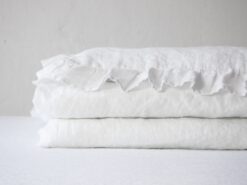 White linen baby bedding