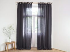 Tie top linen curtains ready made