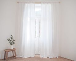White curtains with fringe