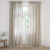 Linen curtain panels with rod pocket and header