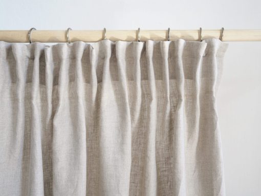 Linen curtains with gathering tape
