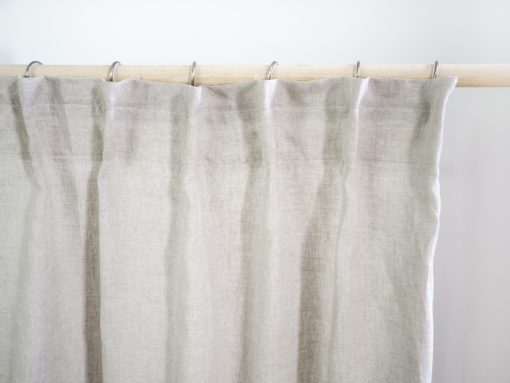 Linen curtains with gathering tape