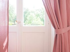 linen curtains dusty pink