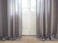 Grey linen curtains with rod pocket