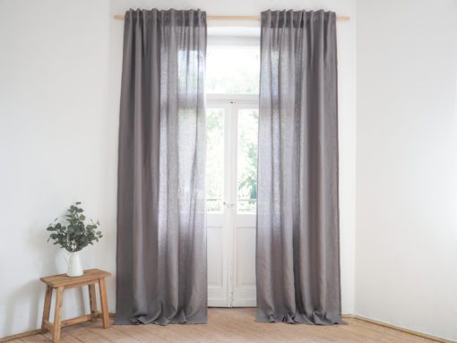 Gray linen curtains for living room