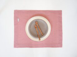 Pink linen placemats