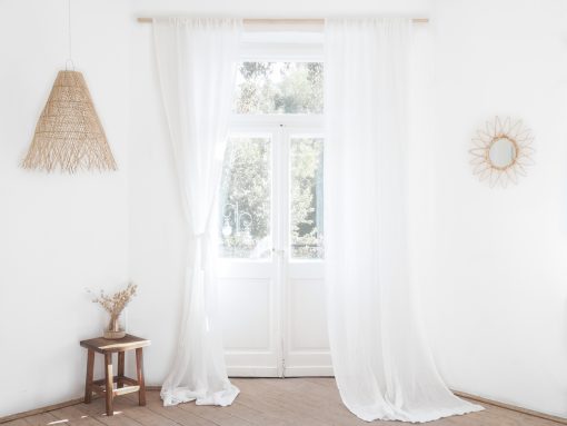 white linen sheer curtains