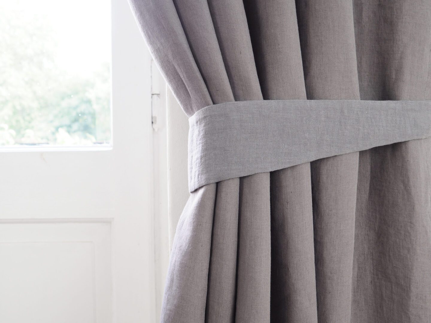 Linen curtain tie backs