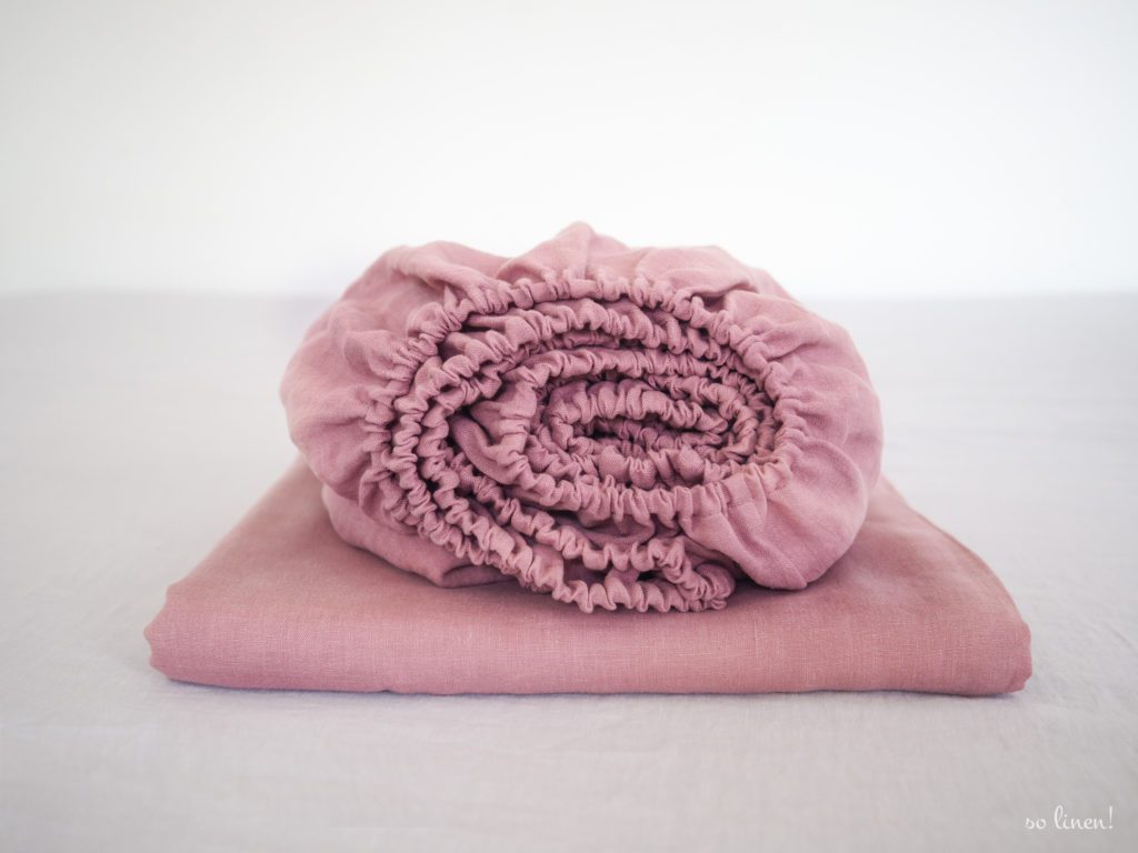 dusty pink linen sheet