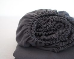 charcoal linen fitted sheet