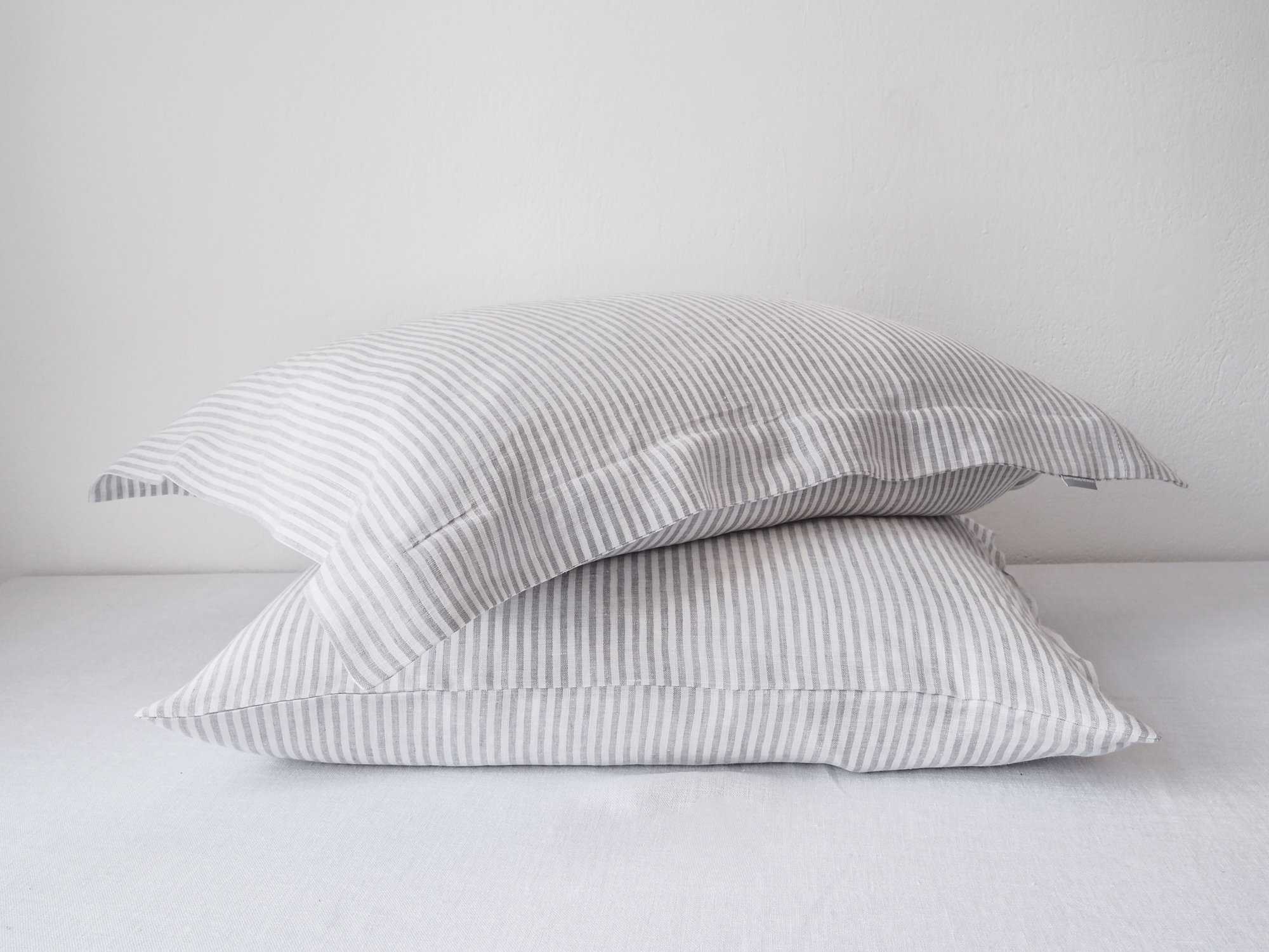 Oxford striped linen pillowcover