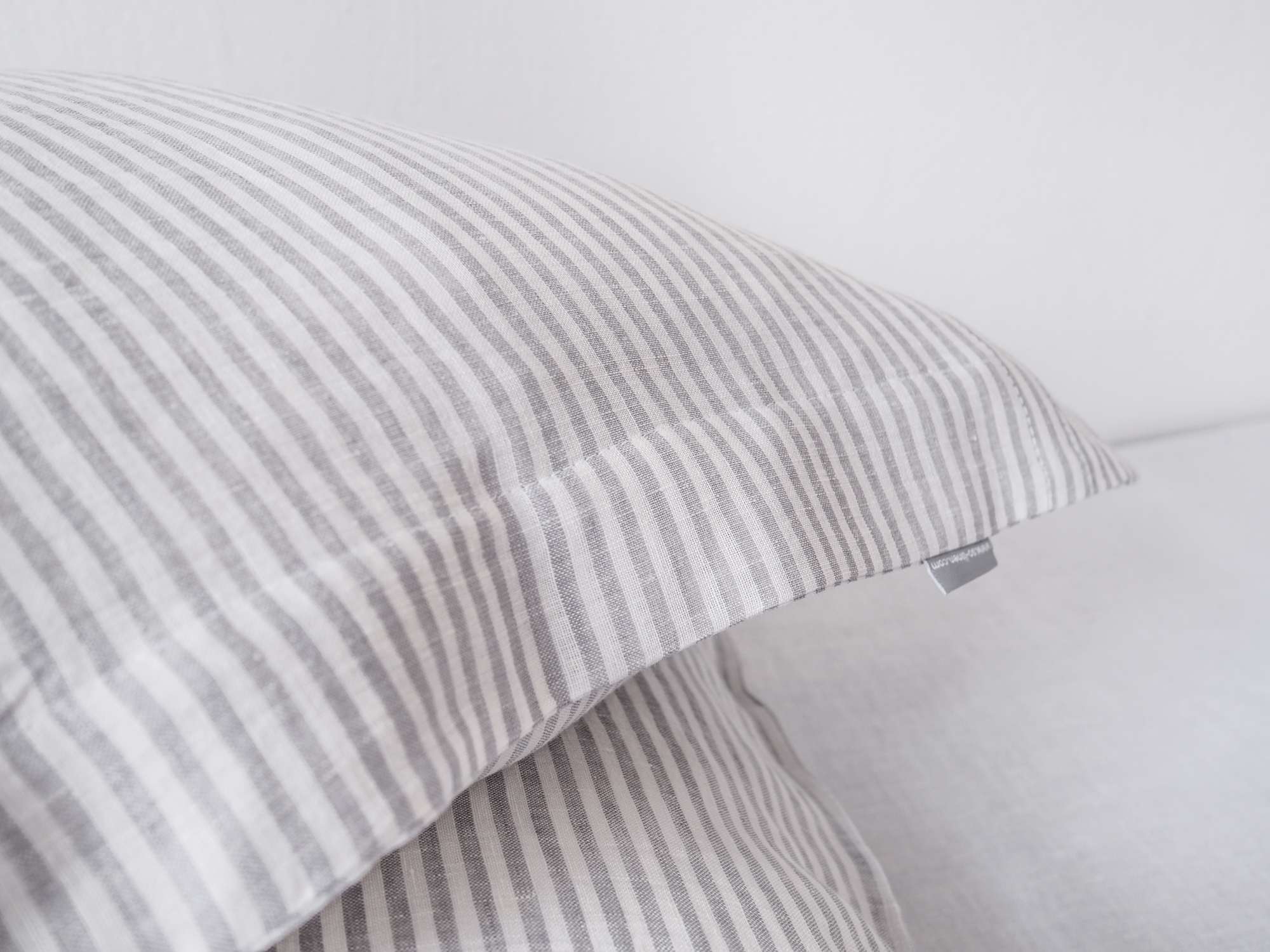 Oxford striped linen pillowcover
