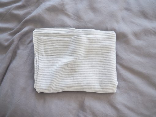 Striped linen coverlet