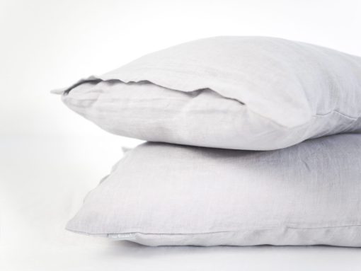 light gray linen pillowcase