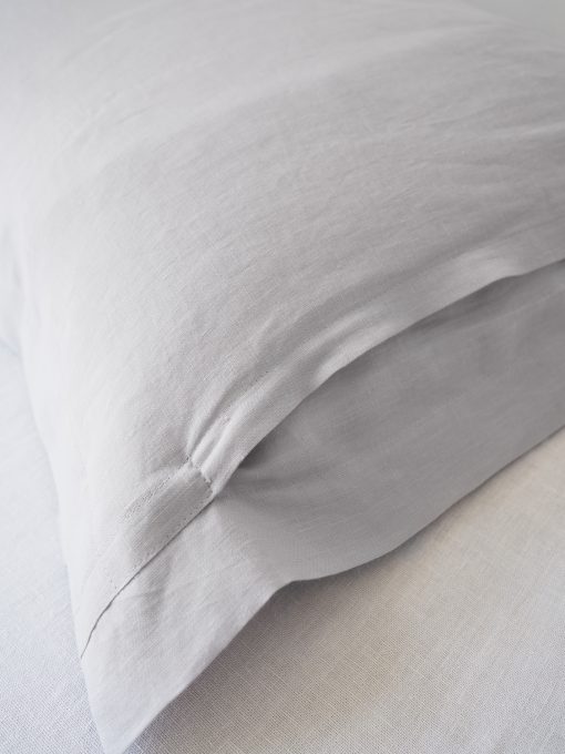 Light gray Oxford linen pillowcases