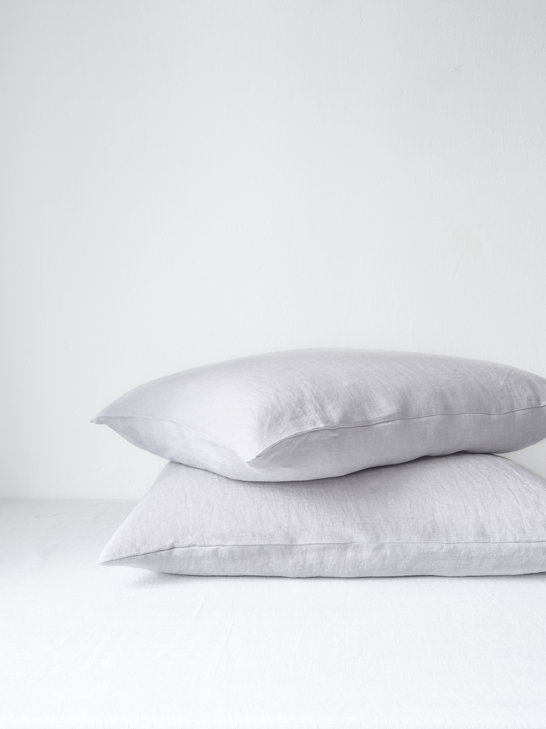 Light gray linen pillowcases