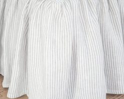 Striped linen bedskirt