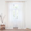 White shading linen curtains