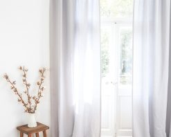 Light gray shading linen curtains