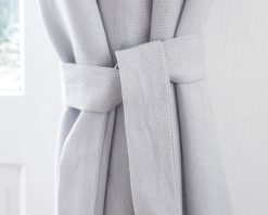 Light gray linen curtain belt