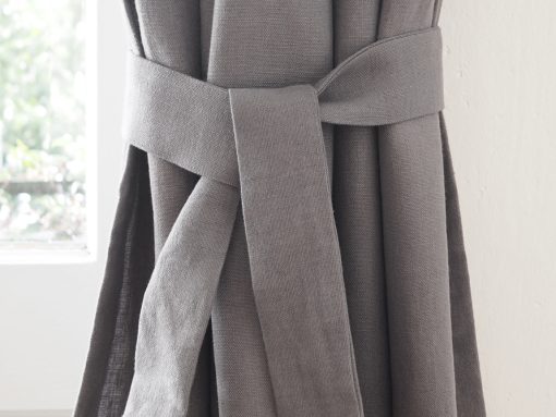Gray linen curtain belt