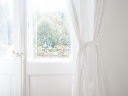White linen curtain belt