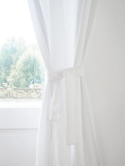 White linen curtain belt