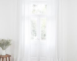 White medium linen curtains