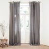 Gray tie top shading linen curtains